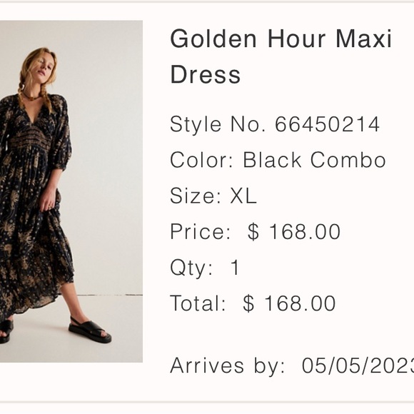 Free People Black and Pink Floral Long Sleeve Dress - Picture 3 of 3